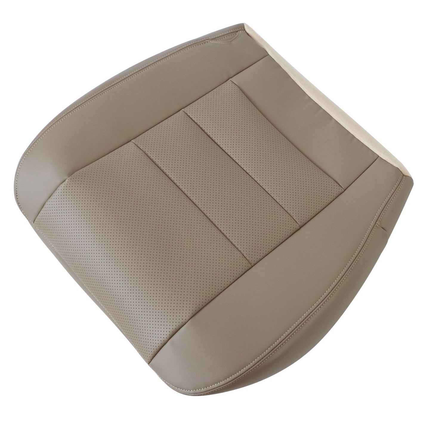 For 2002-2007 Ford F250 F350 XLT Perforated Driver Bottom Leather Seat Cover Tan