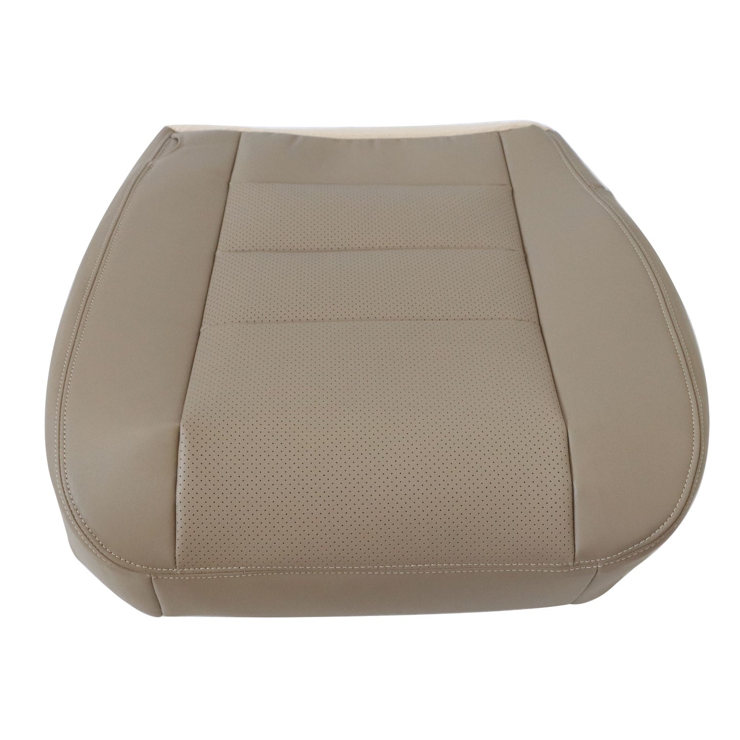 For 2002-2007 Ford F250 F350 XLT Perforated Driver Bottom Leather Seat Cover Tan