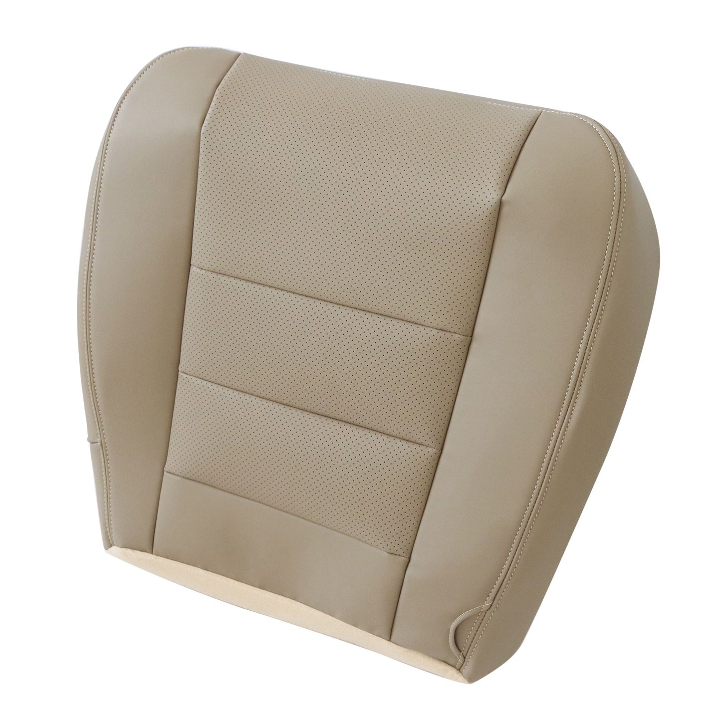 For 2002-2007 Ford F250 F350 XLT Perforated Driver Bottom Leather Seat Cover Tan