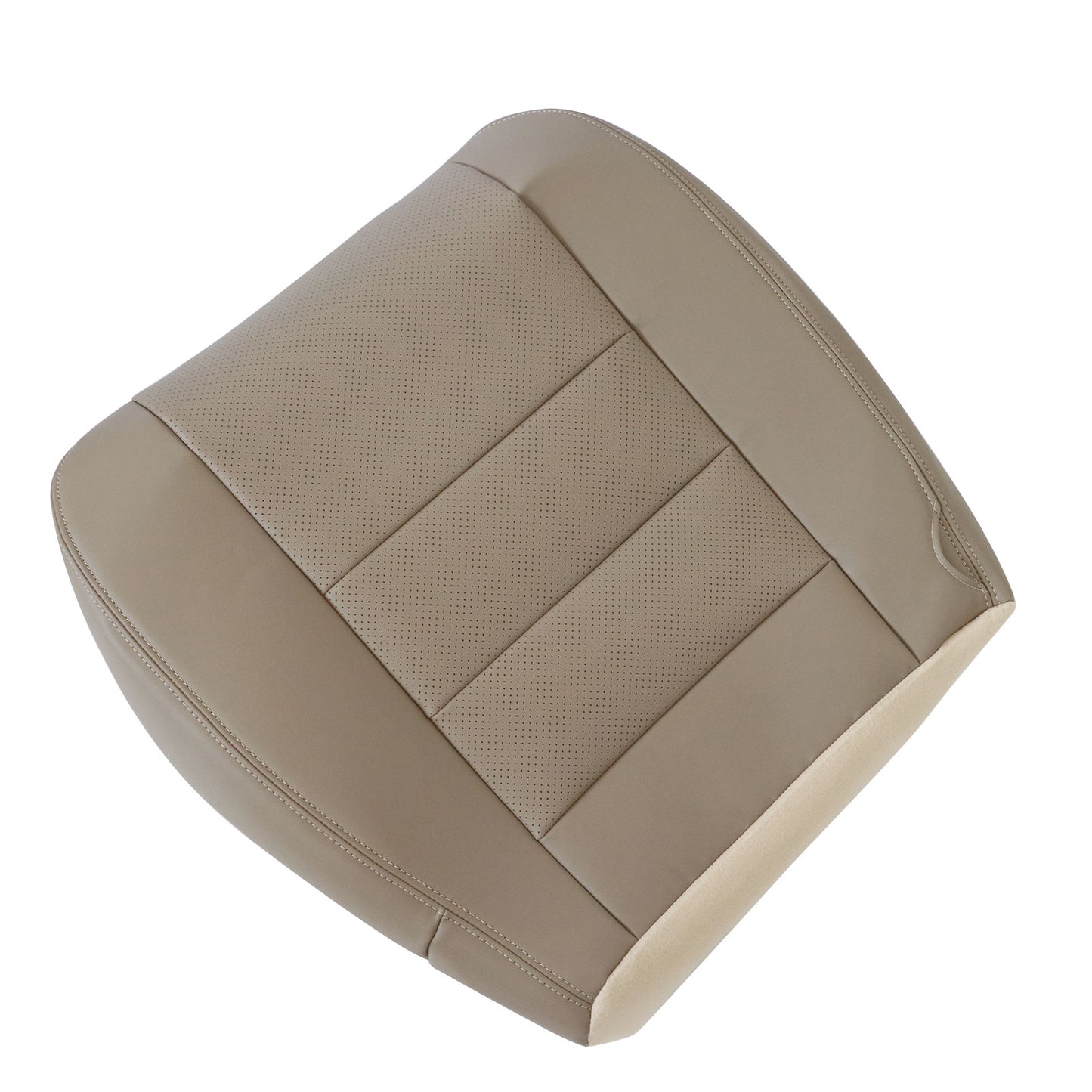 For 2002-2007 Ford F250 F350 XLT Perforated Driver Bottom Leather Seat Cover Tan