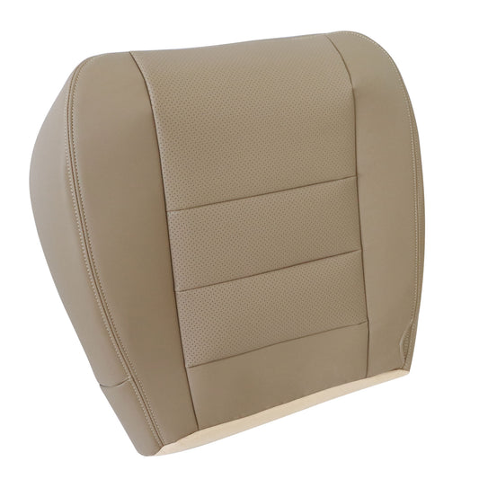 For 2002-2007 Ford F250 F350 XLT Perforated Driver Bottom Leather Seat Cover Tan