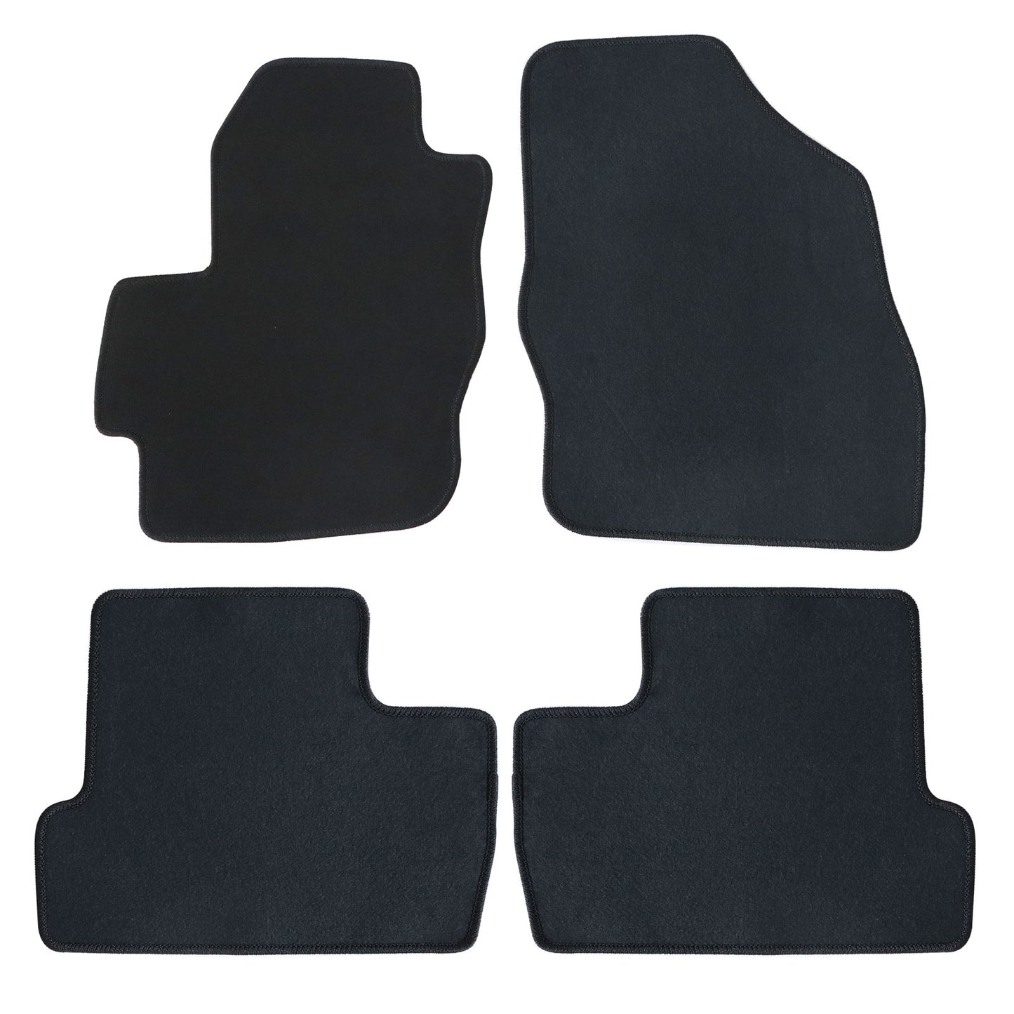 Velour Floor Mats Carpet Front & 2nd Row Replacement For 2010-2013 Mazda 3 Black