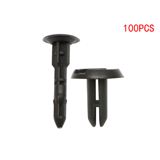 6mm Hole Dia Plastic Push in Clips Rivet Retainer Fastener Pin Auto 100 Piece of