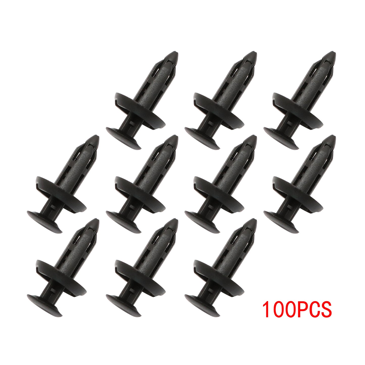 6mm Hole Dia Plastic Push in Clips Rivet Retainer Fastener Pin Auto 100 Piece of