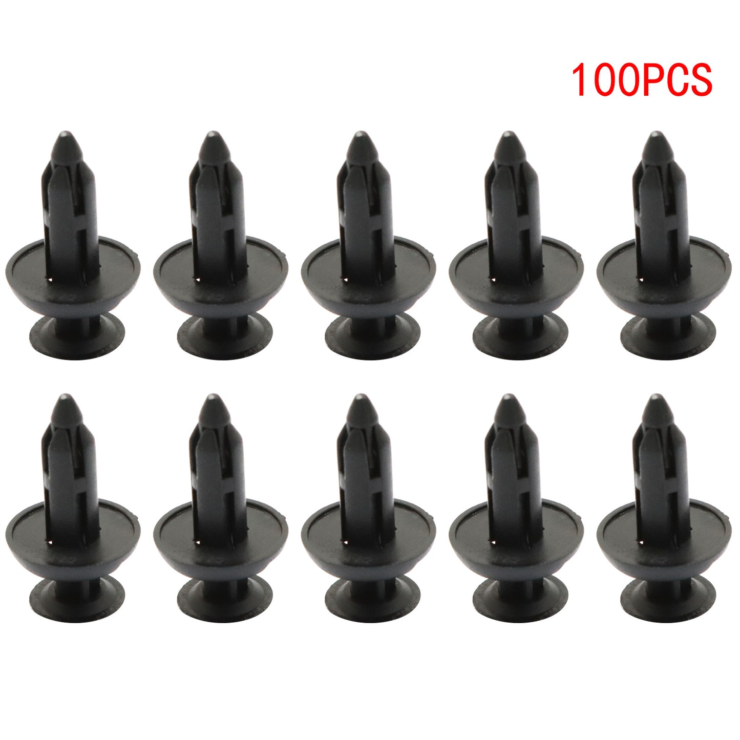 6mm Hole Dia Plastic Push in Clips Rivet Retainer Fastener Pin Auto 100 Piece of