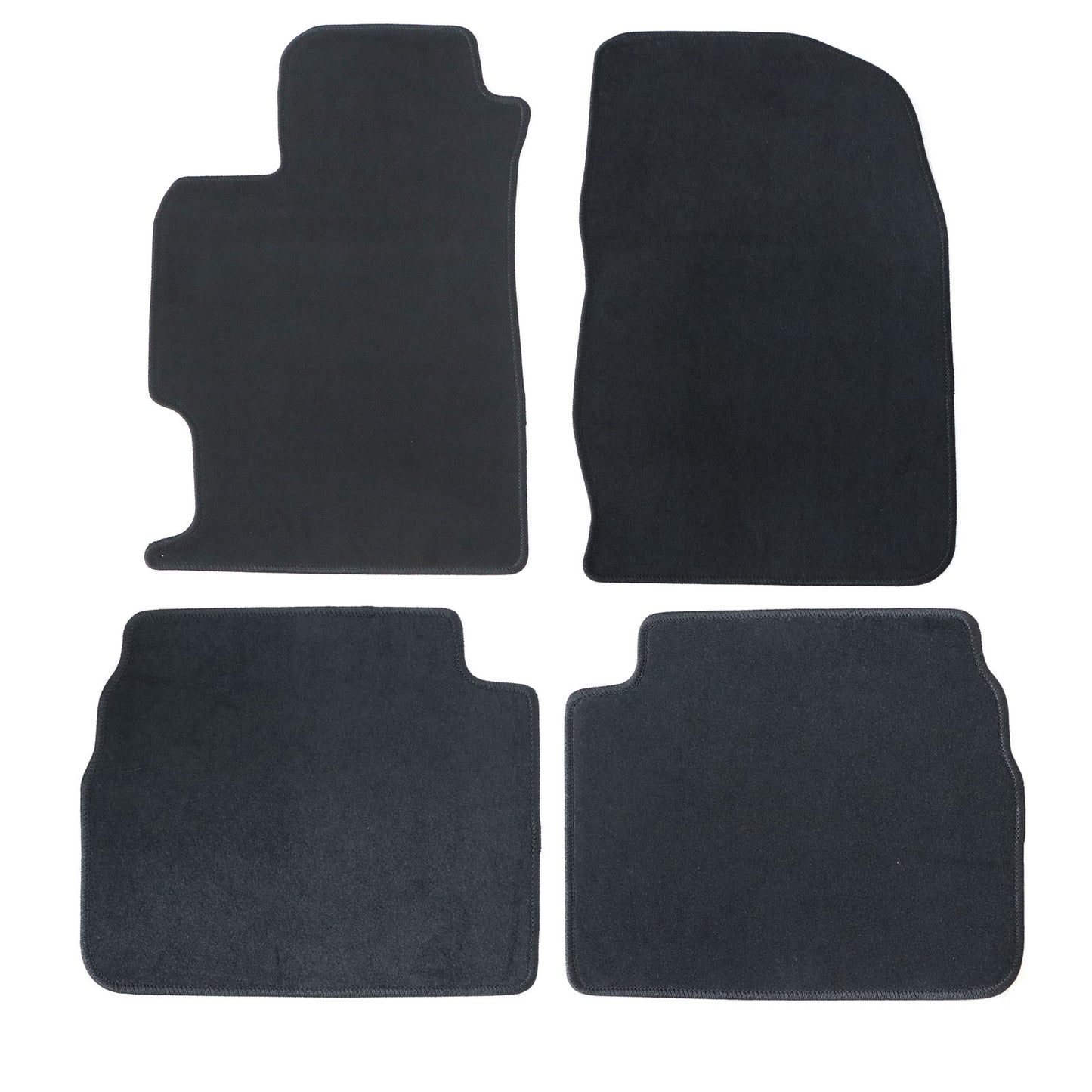 2009-2013 Fits Mazda 6 4-Door Front & Rear Floor Mats Carpet Rugs Velour Black