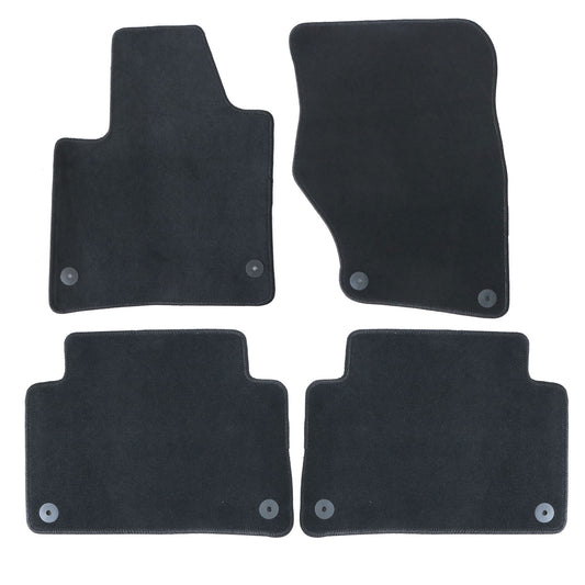 New For 2007-2015 Audi Q7 Front & Rear Velour Floor Mats Carpet Black 4PCS