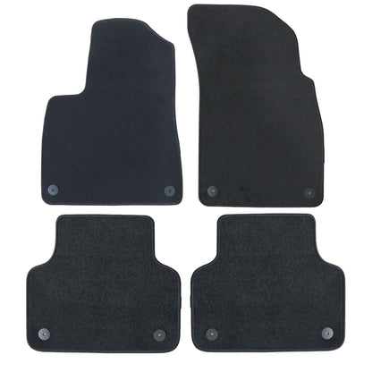 New For 2015-2025 Audi Q7 Front & Rear Velour Floor Mats Carpet Black 4PCS