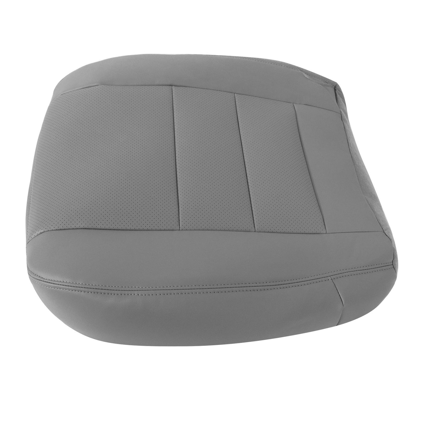 For 2002-2007 Ford F250 F350 XL Perforated Driver Bottom Leather Seat Cover Gray