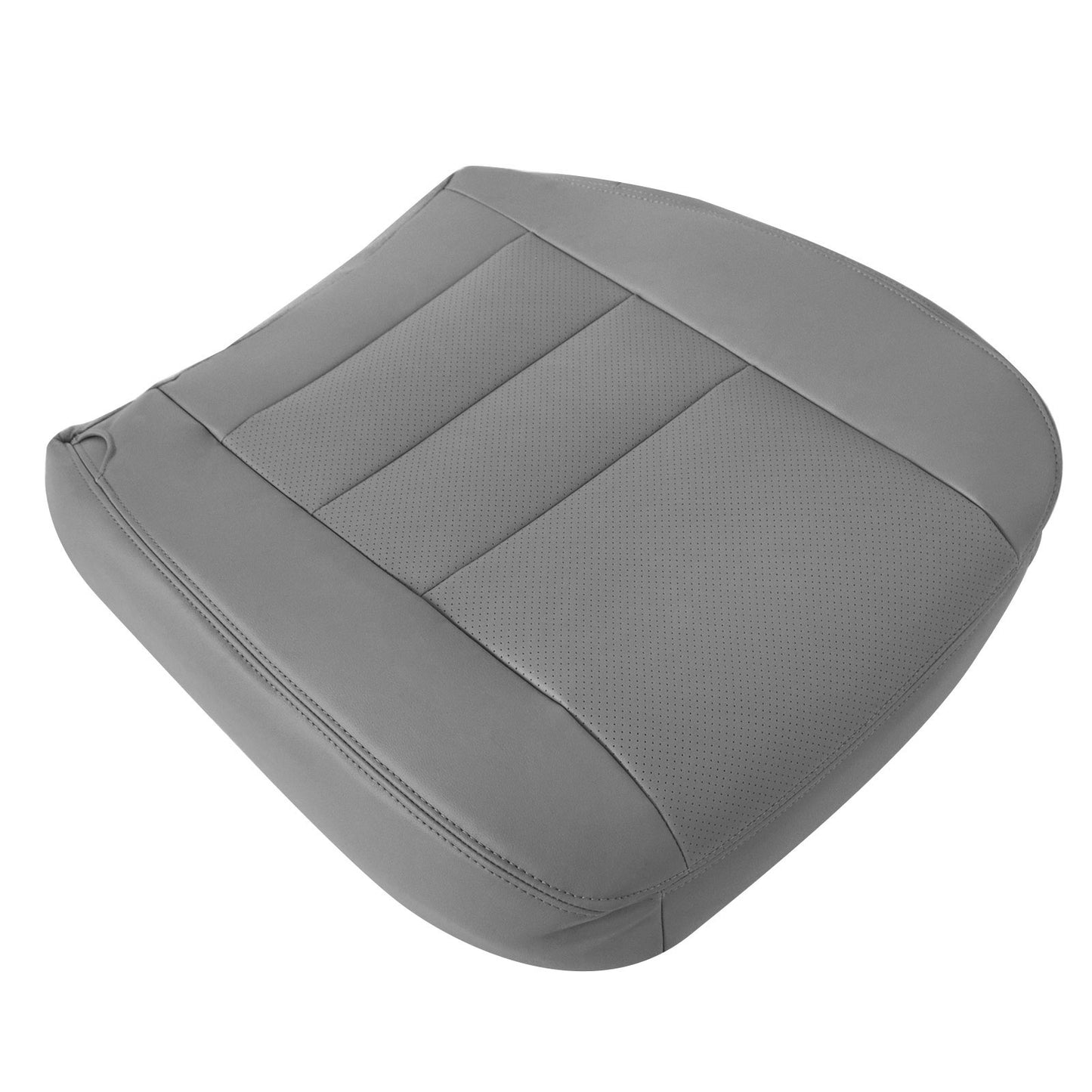 For 2002-2007 Ford F250 F350 XL Perforated Driver Bottom Leather Seat Cover Gray