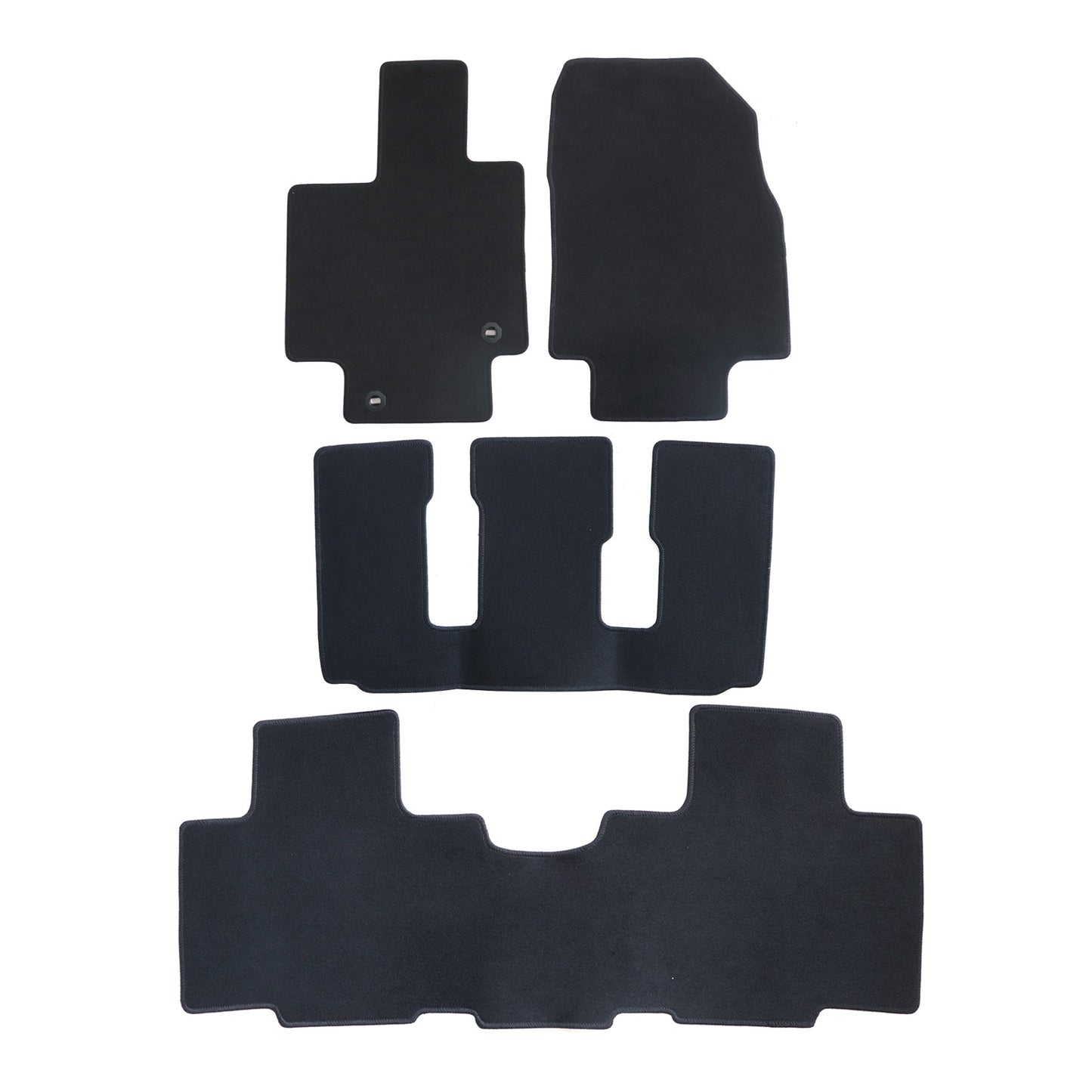 For 2020-2025?Toyota?Highlander Front & Rear Velour Floor Mats Carpet Black 3PCS