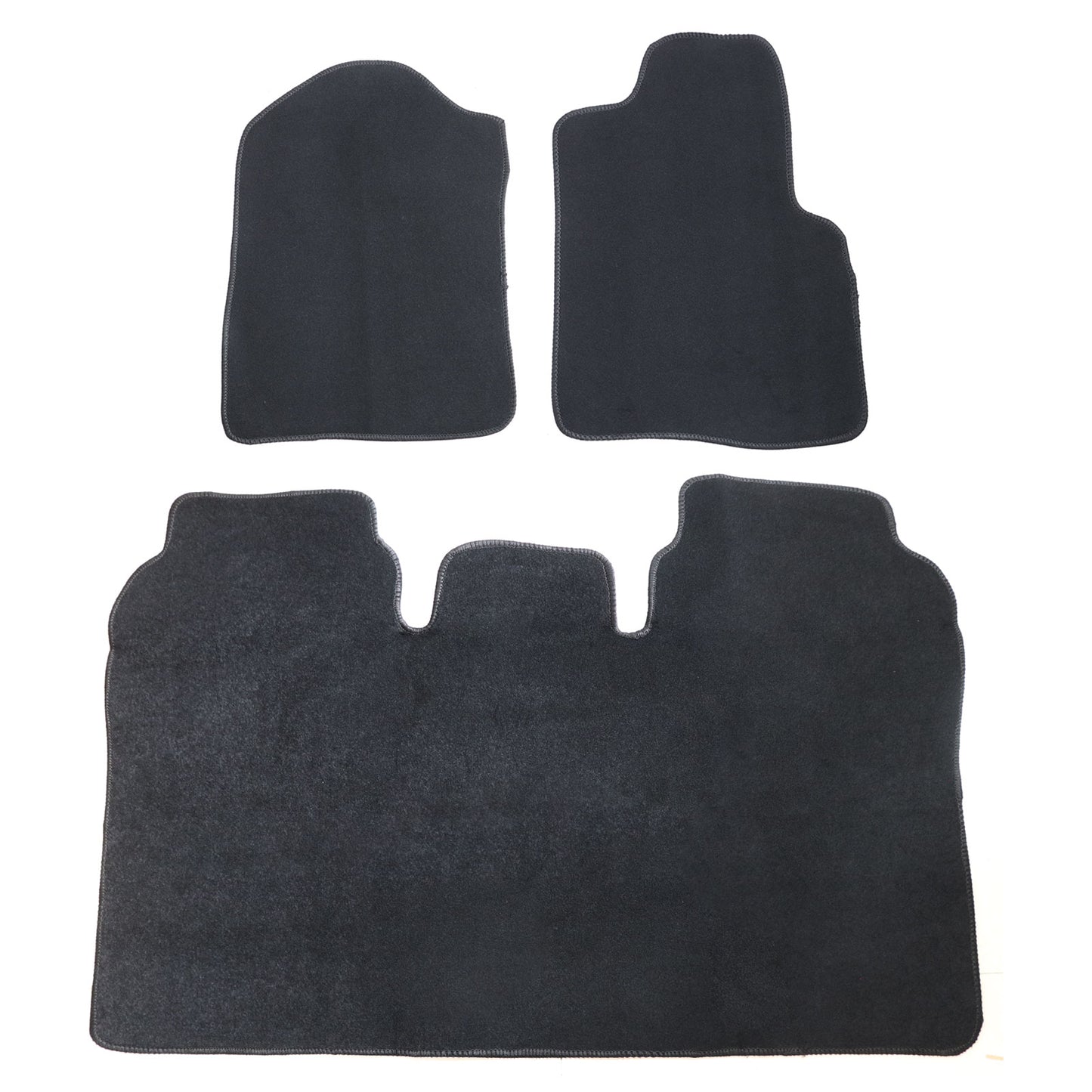 New For 2009-2014 Ford F150 Front & Rear Velour Floor Mats Carpet Black 3PCS