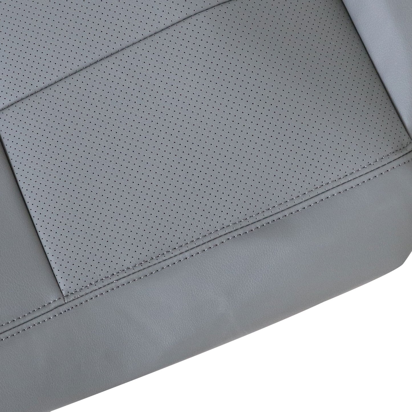 For 2002-2007 Ford F250 F350 XLT PERF Rear Bench Bottom Leather Seat Cover Gray