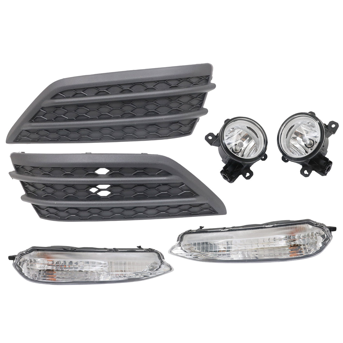 6PCS For Honda Pilot 2016-2018 Bumper Fog Lights W/Cover Bezel Turn Signal Lamps