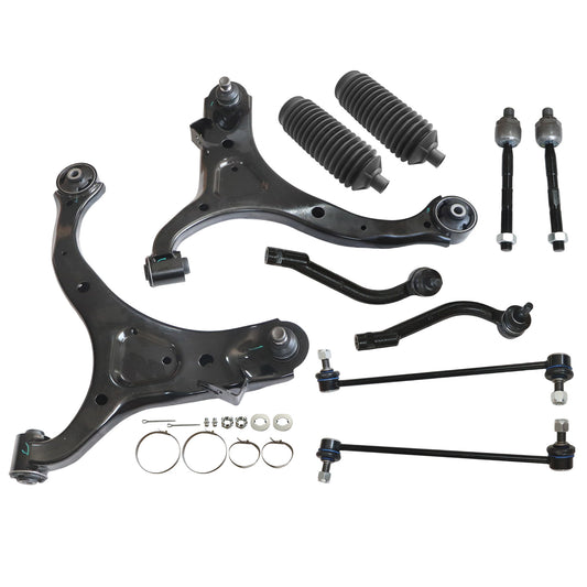 10pc For 11-13 Kia Sorento Suspension Kit Front Control Arm Sway Bar link Boots