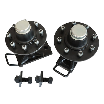 1Pair 8 x 6.5 Lug 9000LB Shipping Container Wheels Bolt-on Spindle Kit
