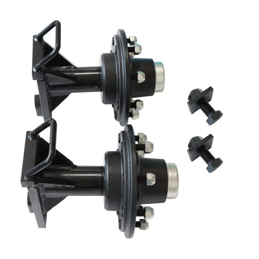 1Pair 8 x 6.5 Lug 9000LB Shipping Container Wheels Bolt-on Spindle Kit
