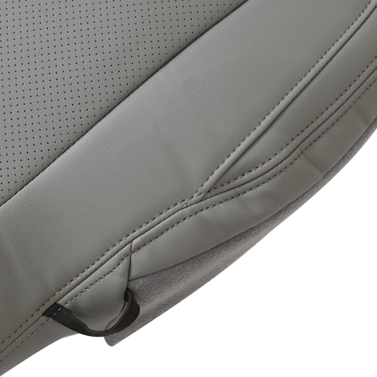 For 2015-2017 Ford F150 Lariat Driver Lower Perforated Leather Seat Cover Gray