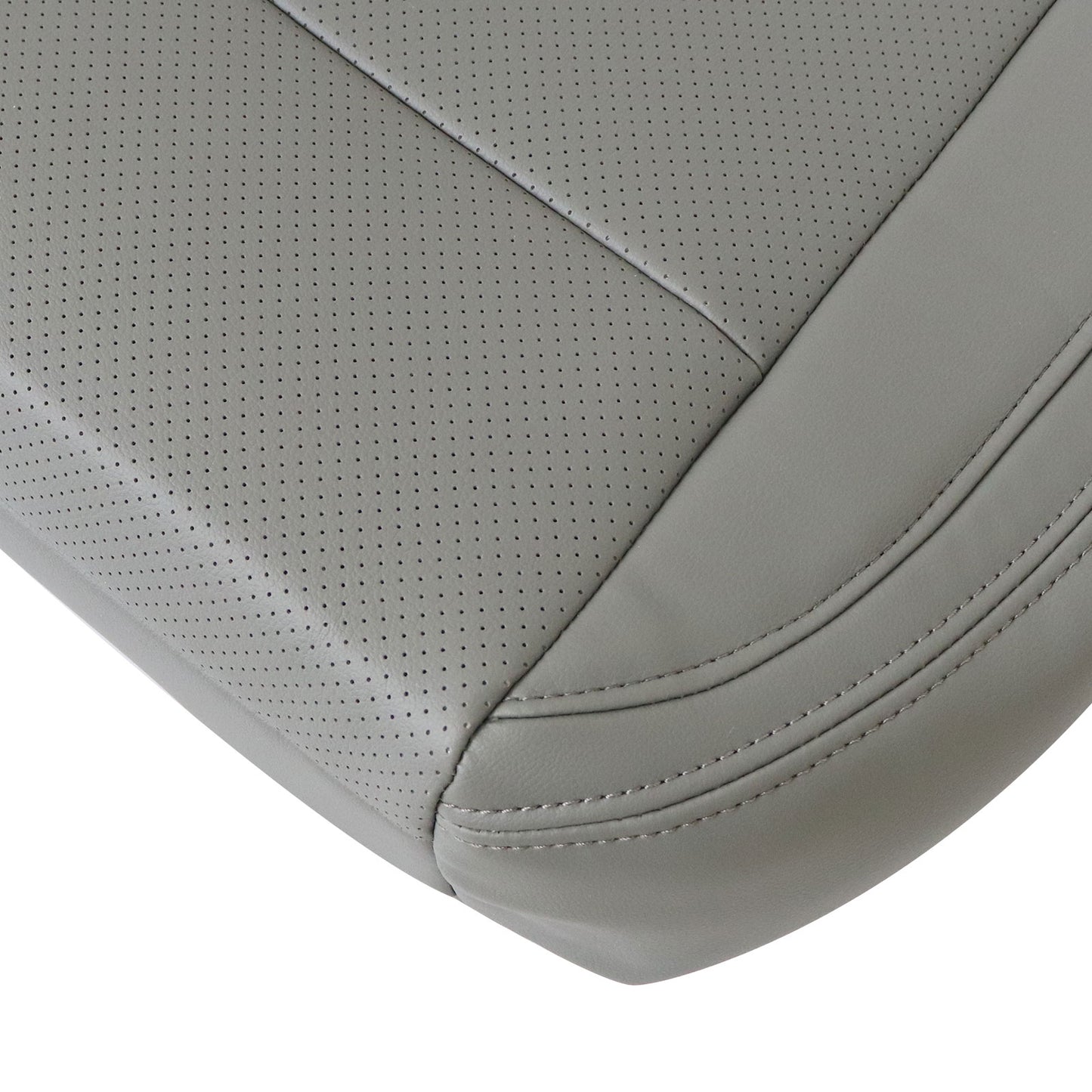 For 2015-17 Ford F150 Lariat Passenger Lower Perforated Leather Seat Cover Gray