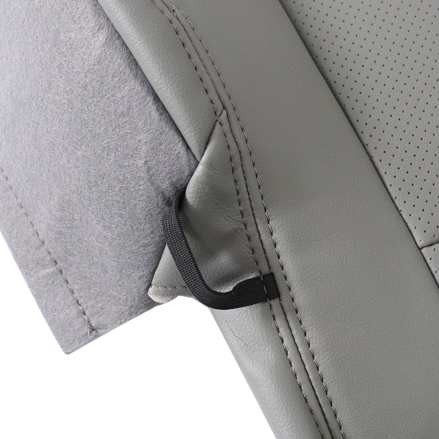 For 2015-17 Ford F150 Lariat Passenger Lower Perforated Leather Seat Cover Gray