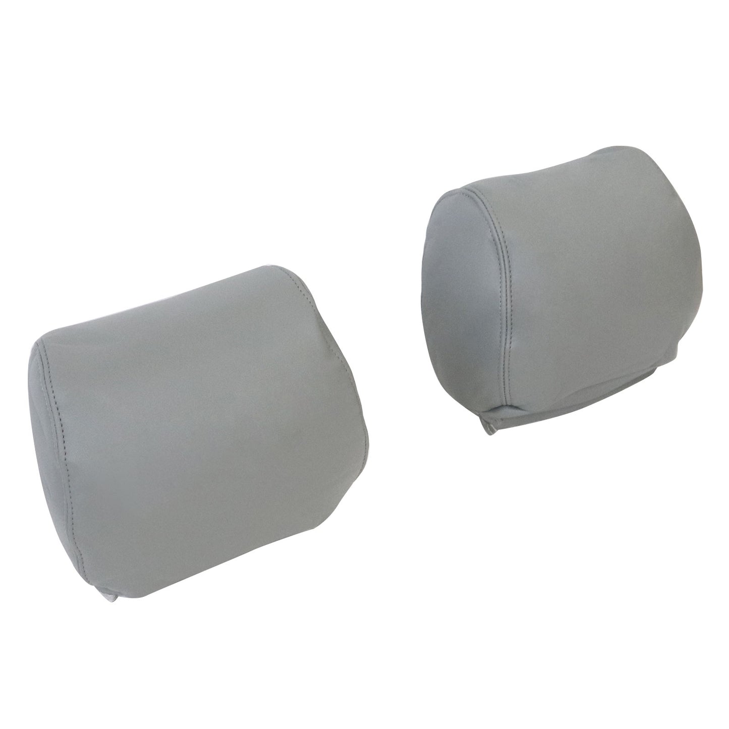 For 2009-2014 Ford F-150 Front Driver & Passenger Leather Headrest Cover Gray