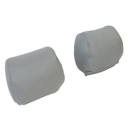 For 2009-2014 Ford F-150 Front Driver & Passenger Leather Headrest Cover Gray