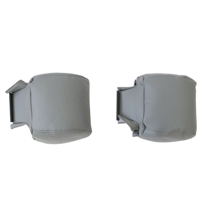 For 2009-2014 Ford F-150 Front Driver & Passenger Leather Headrest Cover Gray