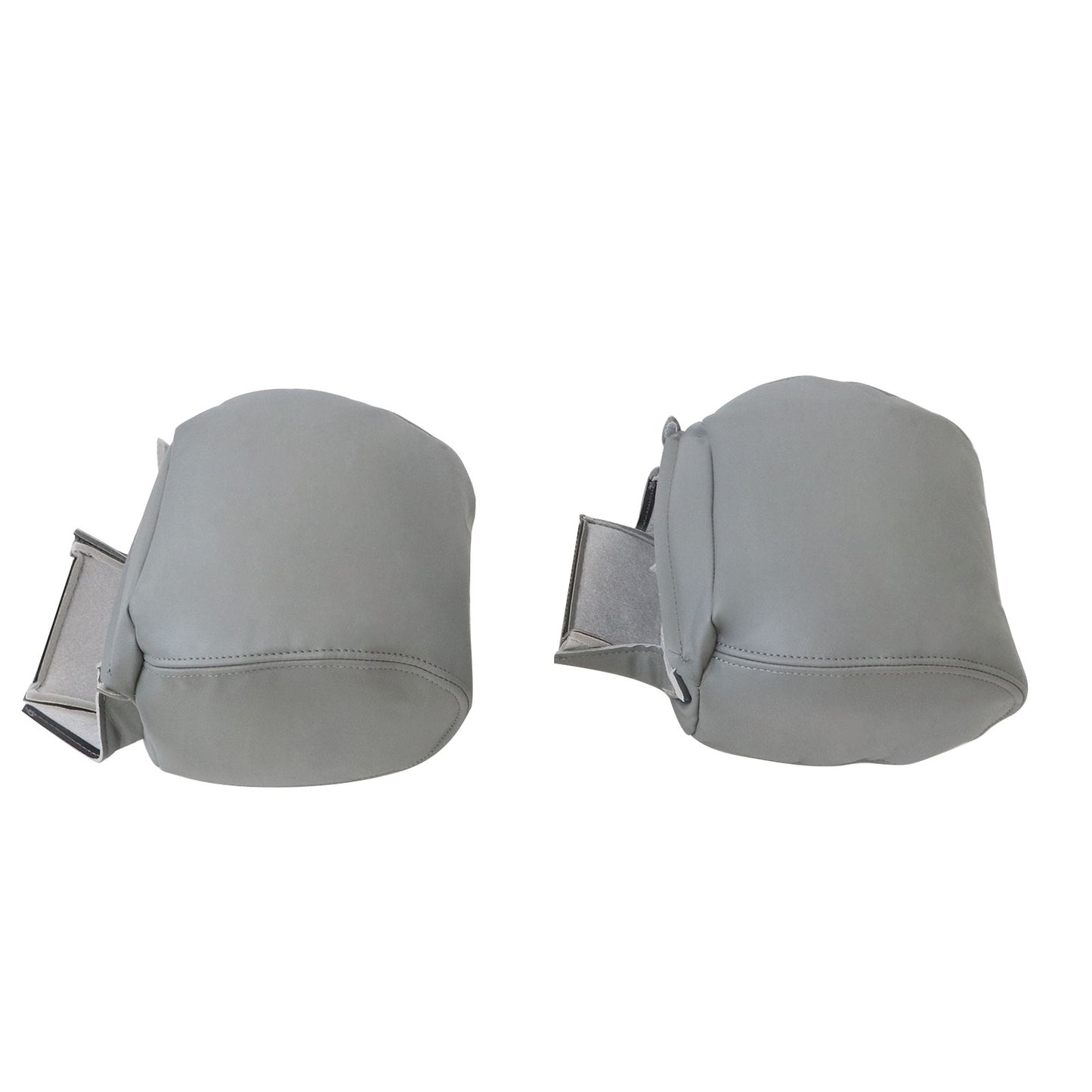 For 2009-2014 Ford F-150 Front Driver & Passenger Leather Headrest Cover Gray