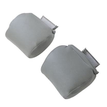 For 2009-2014 Ford F-150 Front Driver & Passenger Leather Headrest Cover Gray
