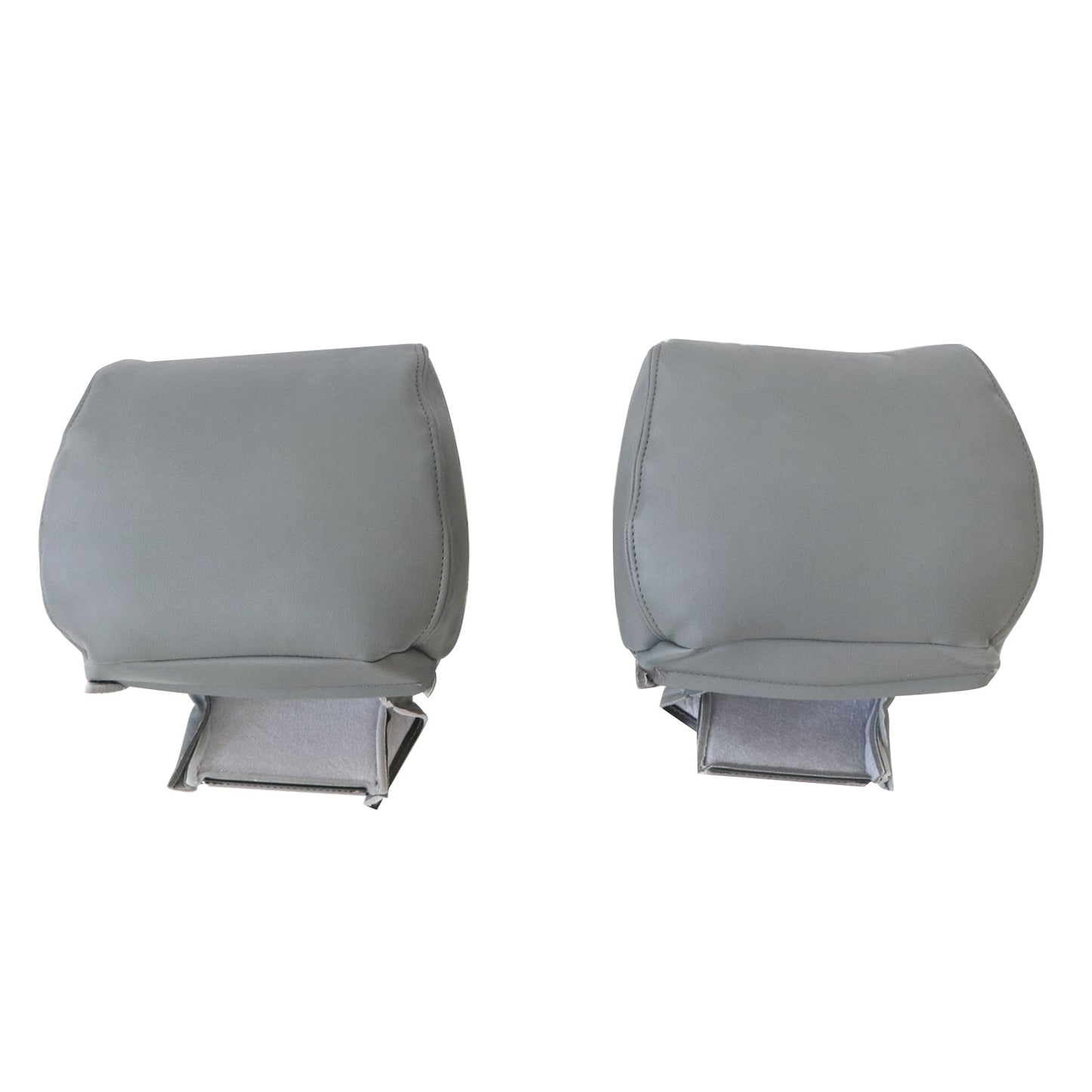 For 2009-2014 Ford F-150 Front Driver & Passenger Leather Headrest Cover Gray