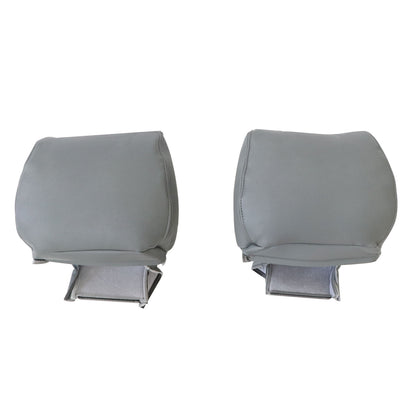 For 2009-2014 Ford F-150 Front Driver & Passenger Leather Headrest Cover Gray