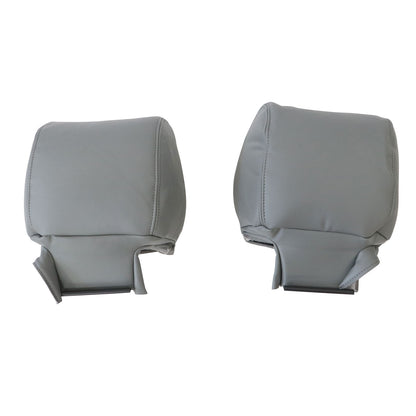 For 2009-2014 Ford F-150 Front Driver & Passenger Leather Headrest Cover Gray
