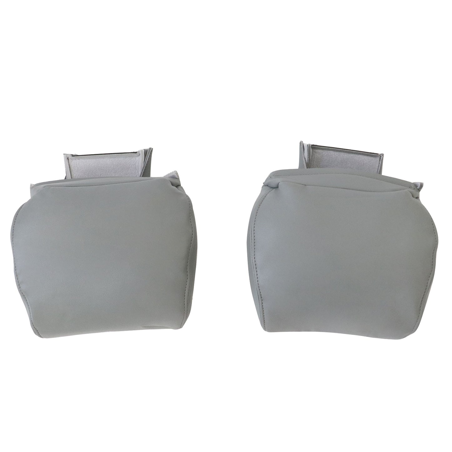 For 2009-2014 Ford F-150 Front Driver & Passenger Leather Headrest Cover Gray