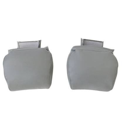 For 2009-2014 Ford F-150 Front Driver & Passenger Leather Headrest Cover Gray