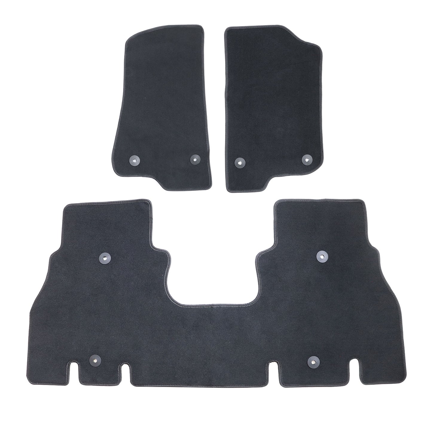New For 2018-2024 Jeep Wrangler Front & Rear Velour Floor Mats Carpet Black 3PCS