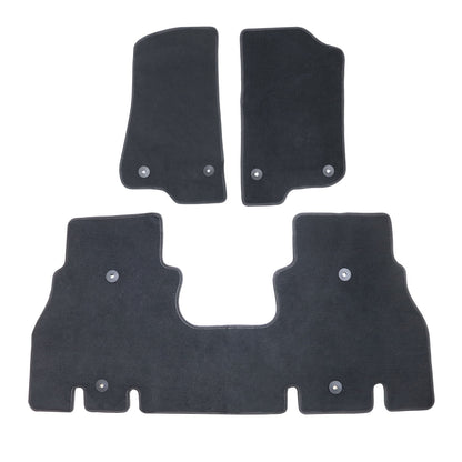 New For 2018-2024 Jeep Wrangler Front & Rear Velour Floor Mats Carpet Black 3PCS