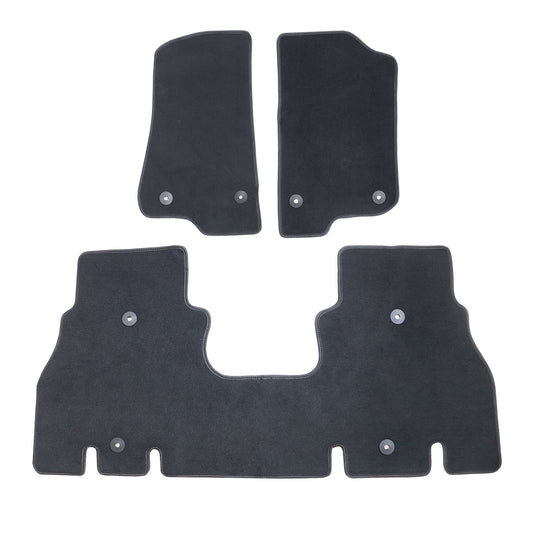 New For 2018-2024 Jeep Wrangler Front & Rear Velour Floor Mats Carpet Black 3PCS