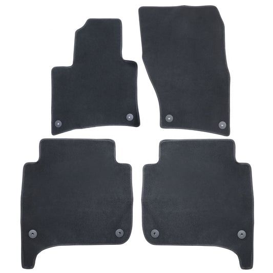 Replacement Black Velour Floor Mats Carpet 4Pcs For 2011-2018 Porsche Cayenne