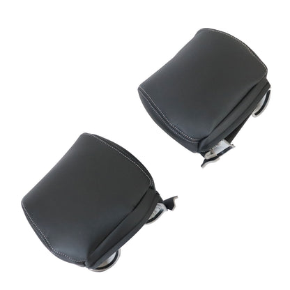 For 2009-2014 Ford F-150 Front Driver & Passenger Leather Headrest Cover Black