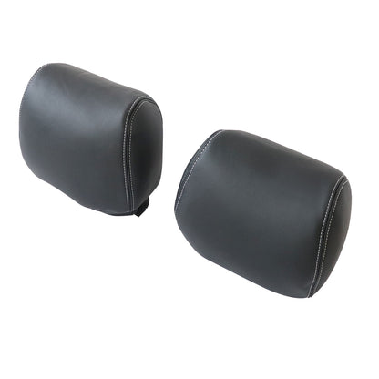 For 2009-2014 Ford F-150 Front Driver & Passenger Leather Headrest Cover Black