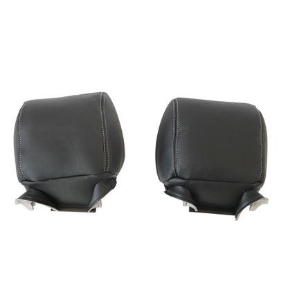 For 2009-2014 Ford F-150 Front Driver & Passenger Leather Headrest Cover Black