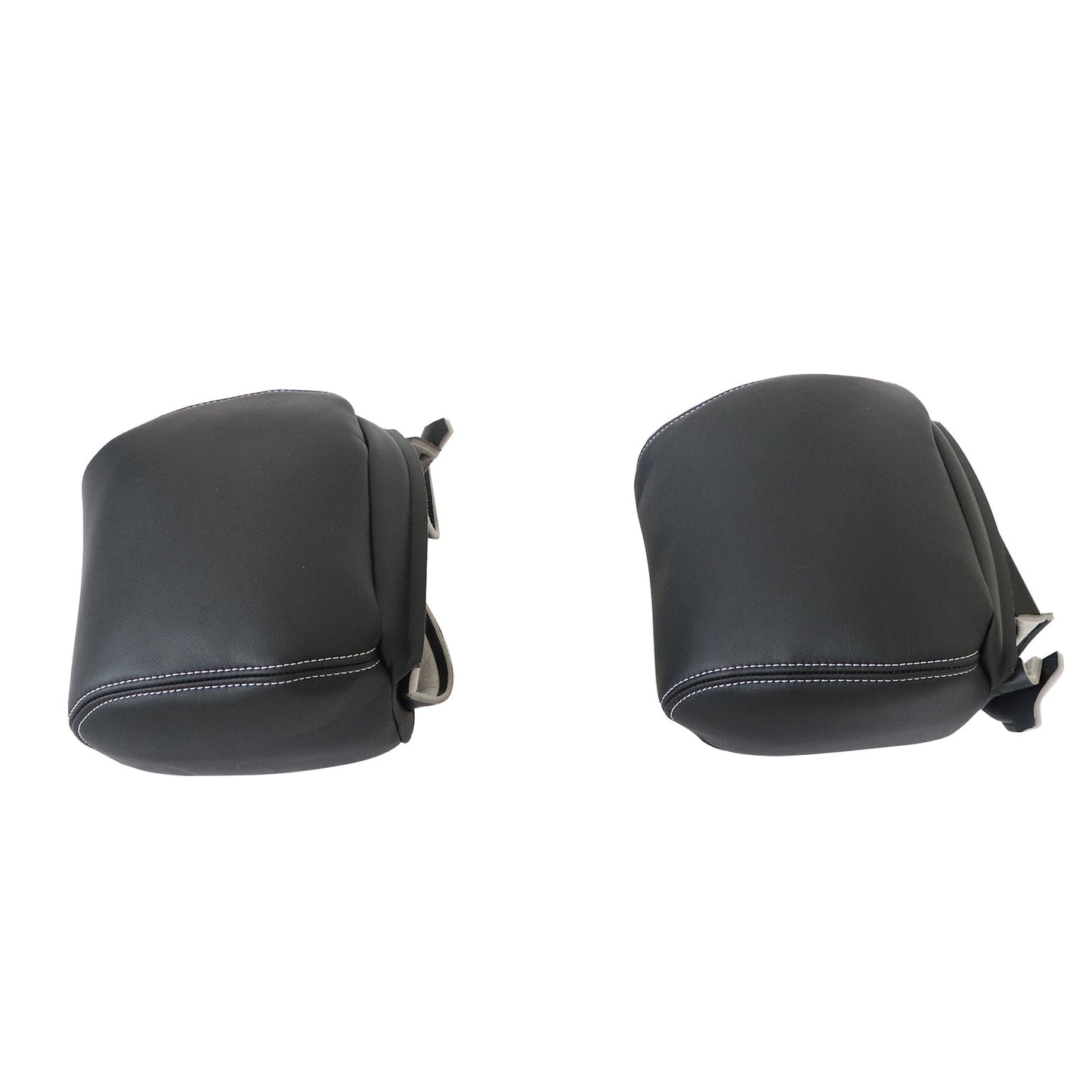 For 2009-2014 Ford F-150 Front Driver & Passenger Leather Headrest Cover Black