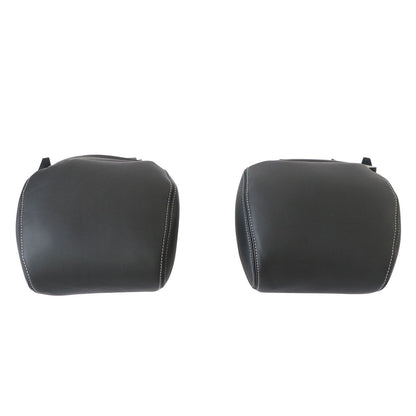 For 2009-2014 Ford F-150 Front Driver & Passenger Leather Headrest Cover Black
