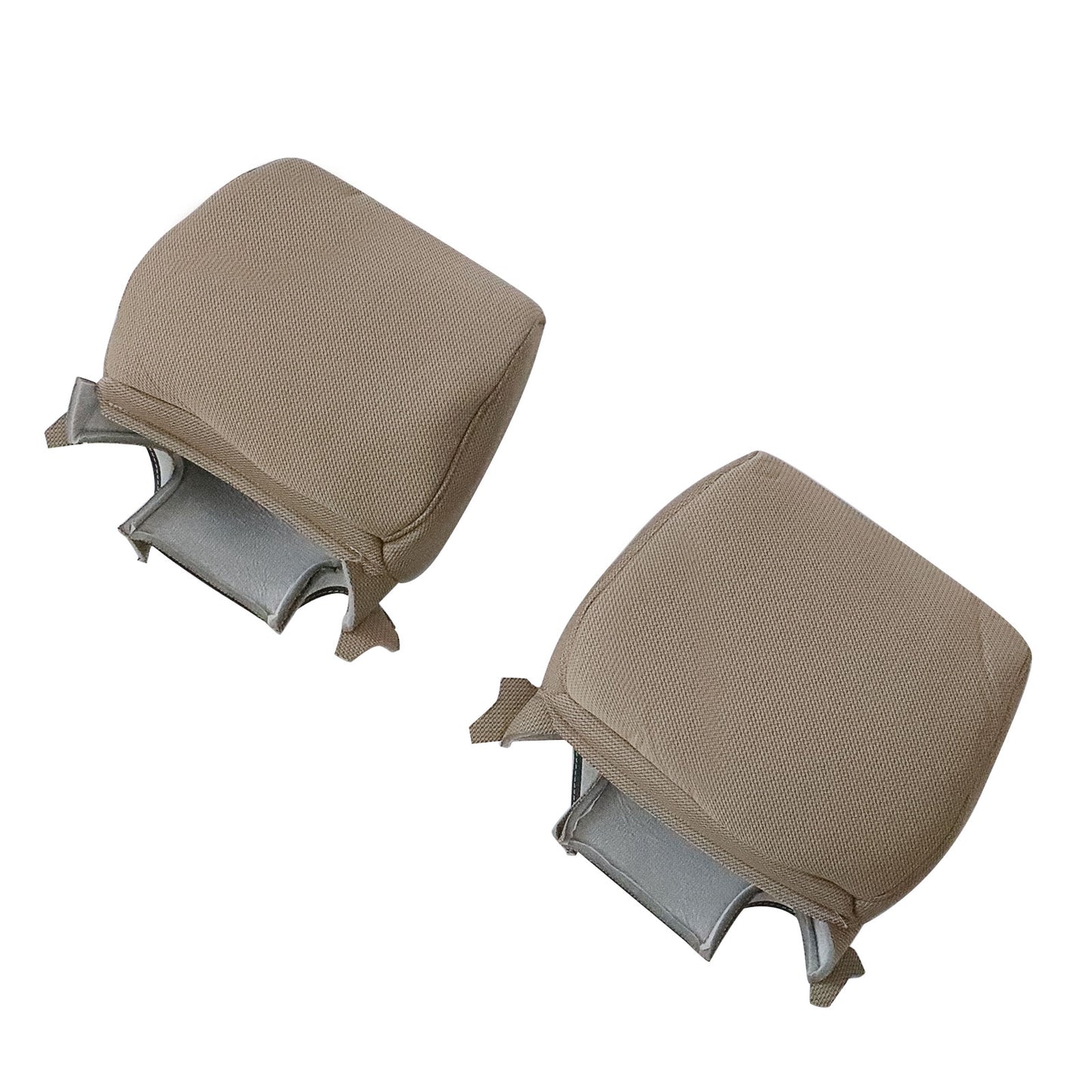 For 2009-2014 Ford F-150 Front Driver & Passenger Cloth Headrest Cover Tan