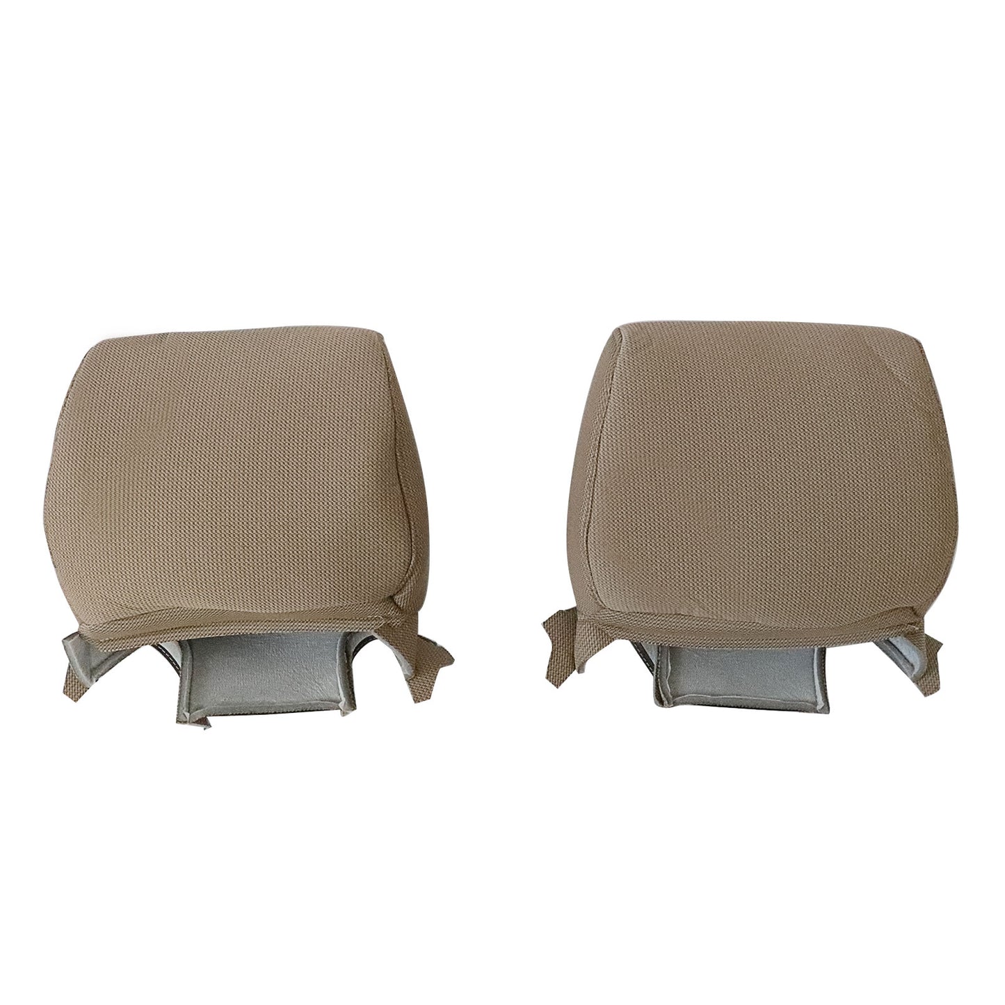 For 2009-2014 Ford F-150 Front Driver & Passenger Cloth Headrest Cover Tan
