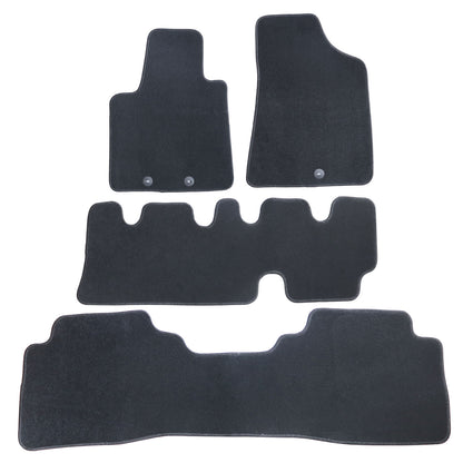 Front & 2nd & 3st Row Velour Floor Mats Carpet Fits 2014 Kia Sorento Black 4Pcs