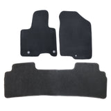 For 2022-2025 Hyundai Tucson Front & Rear Velour Floor Mats Carpet Black 3PCS