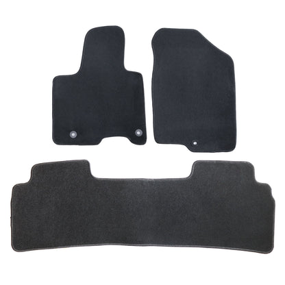 For 2022-2025 Hyundai Tucson Front & Rear Velour Floor Mats Carpet Black 3PCS