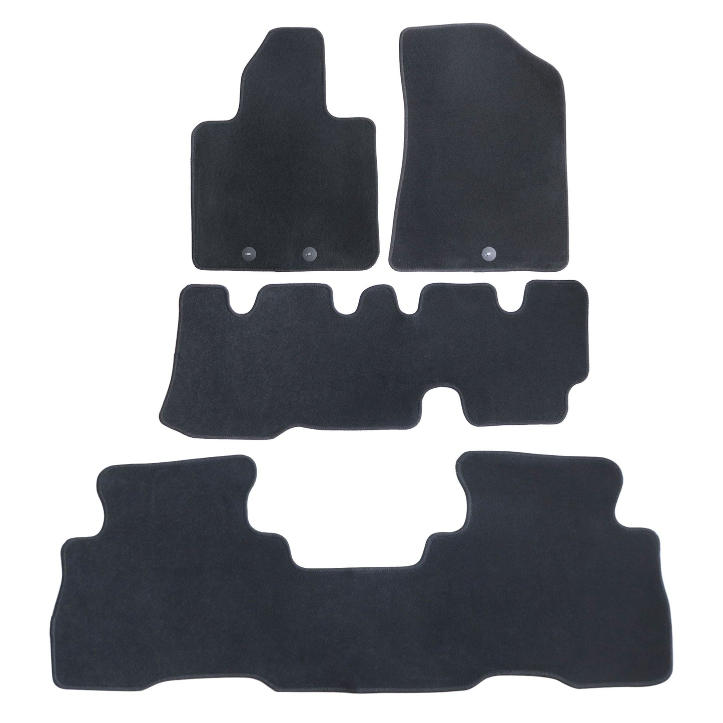 Fits 2014 2015 Kia Sorento Floor Mats Carpet Velour 7 Passengers Black 3 Rows