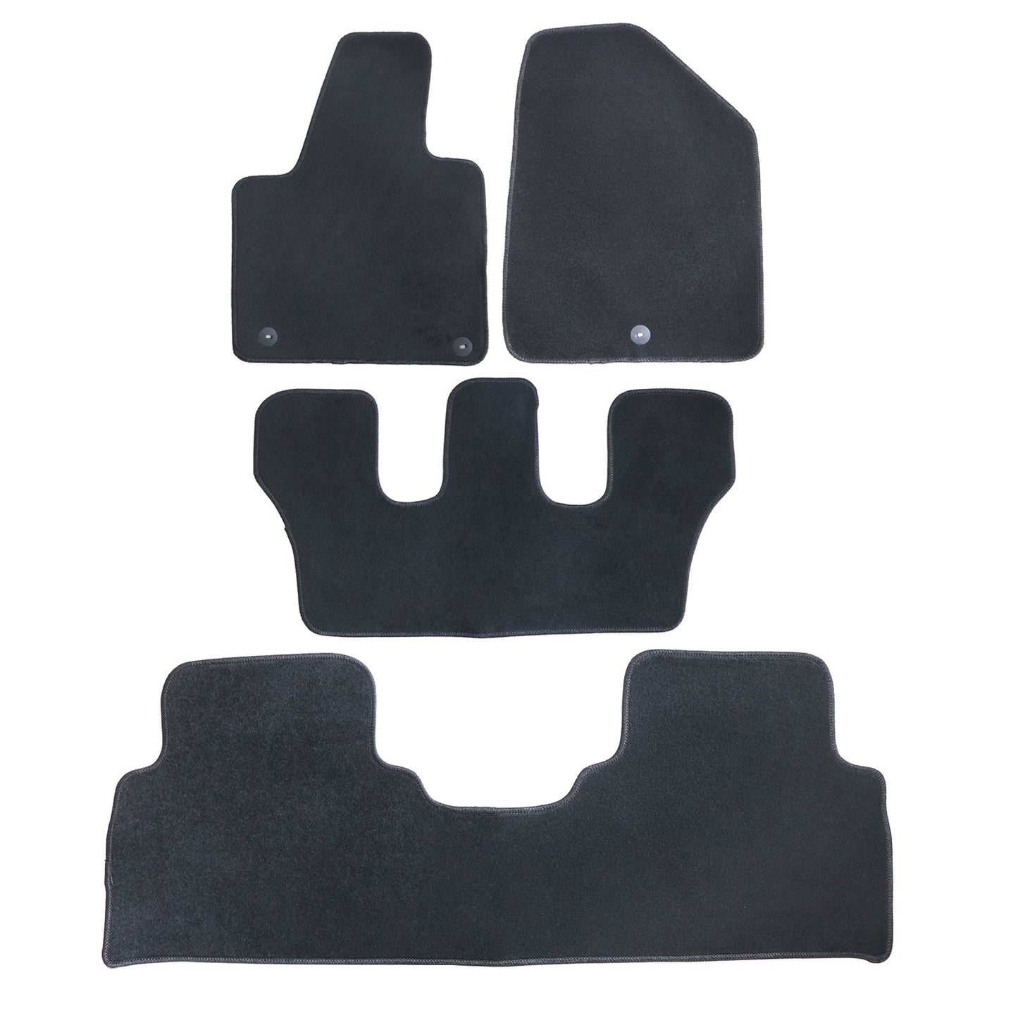 Front & Rear Floor Mats Carpet Velour Black Set of 4 For 2016-2020 Kia Sorento